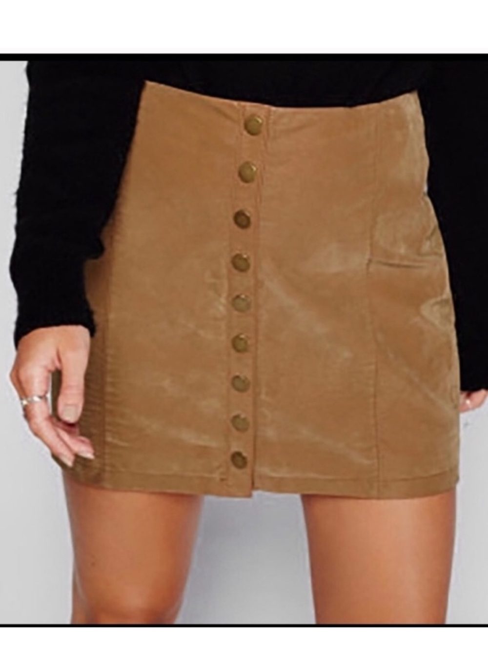Free People Faux Vegan Leather Button Down Skirt 4
Oh Snap FP BoHo Skirt